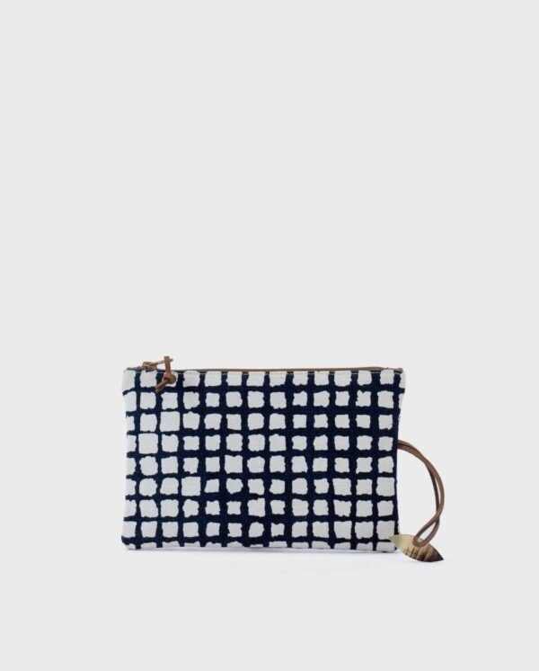 Travel Pouch — Blue Grid