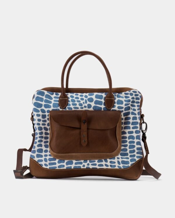 Welli Computer Bag — Light Blue Cheetah